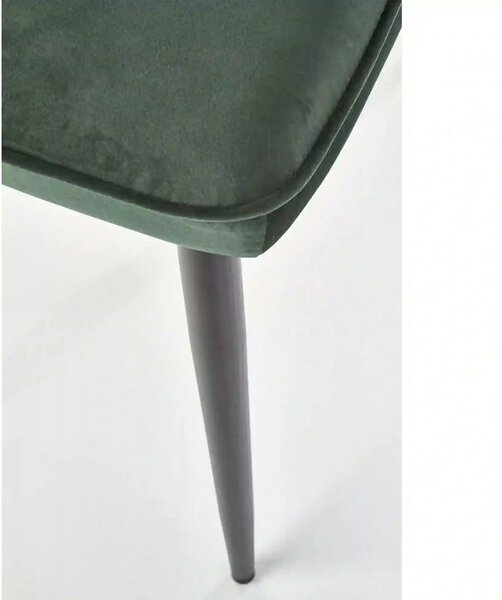 Scaun tapitat K399, verde/negru, stofa/metal, 50x60x84 cm