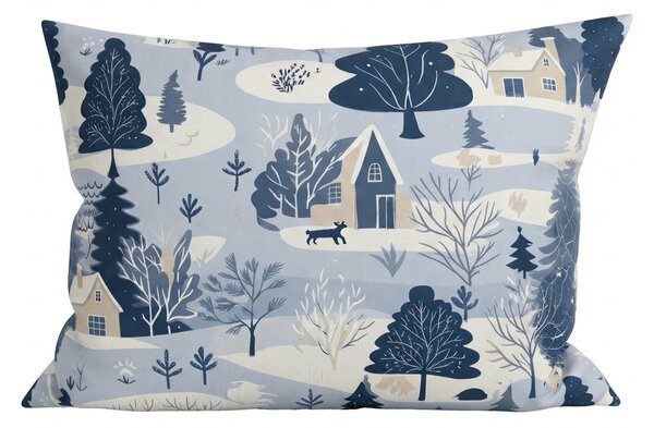 Husa de perna din flanel SNOWY VALLEY 50x70 cm, albastru