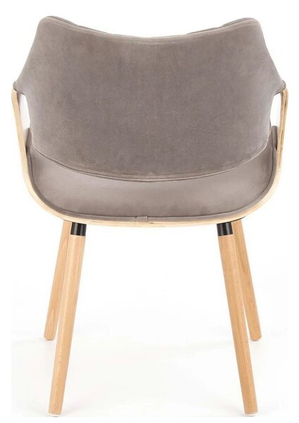 Scaun modern dining K396, stejar/gri, stofa catifelata/placaj, 56x55x7