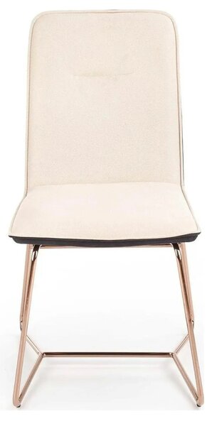 Scaun tapitat K390, crem/gri inchis/roz auriu, stofa/piele ecologica/m