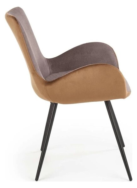 Scaun tapitat K392, gri/maro, 53x60x82 cm