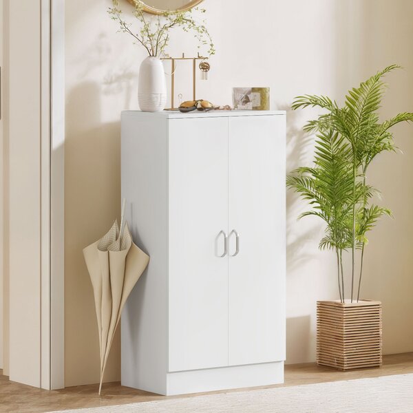 HOMCOM Dulap pentru Pantofi cu 6 Rafturi Ajustabile din Lemn 55x35x108 cm Alb | Aosom Romania