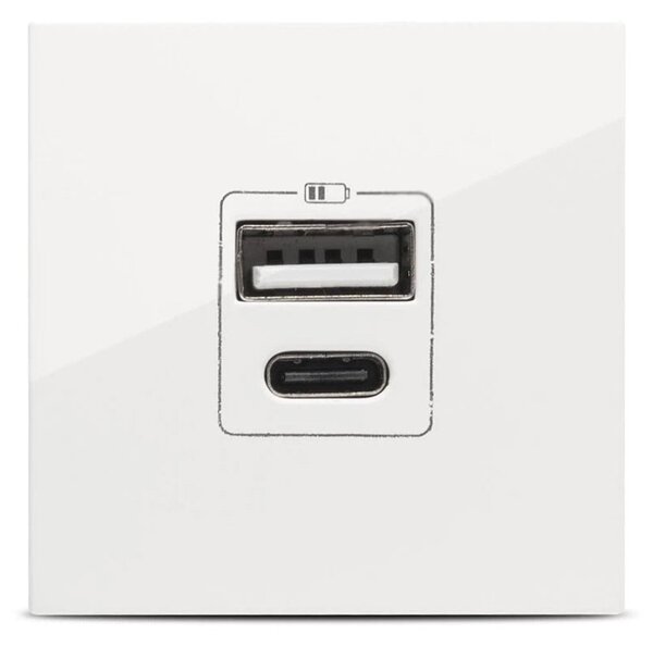 Priza USB A+C 5V 2,4A 2M Moda Voice ELBI: Incarcator rapid modular, design modern disponibil in 4 finisaje pentru orice incapere, instalare simpla