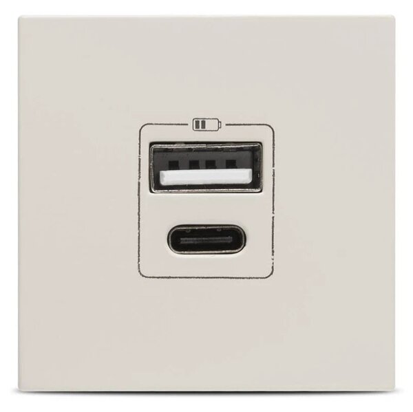 Priză USB A+C 2M Moda Voice ELBI: Încărcător Rapid 5V 2,4A, Design Modular Modern pentru Birou și Casă. Disponibilă în 4 Finisaje Elegante Premium