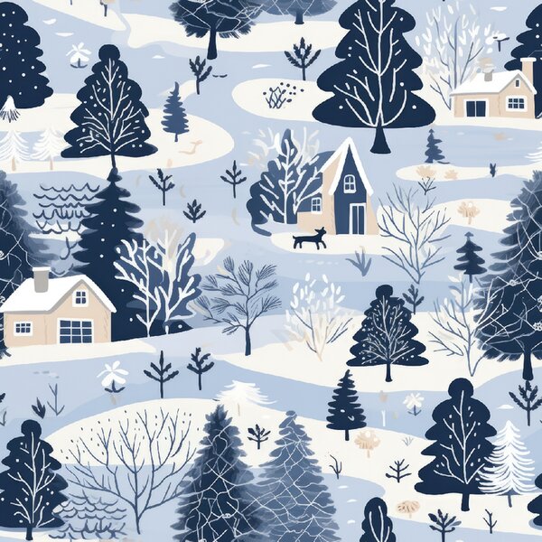 Husa de perna din flanel SNOWY VALLEY 50x70 cm, albastru