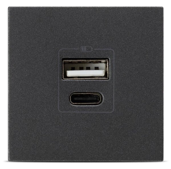 Priză USB A+C 5V 2,4A 2M Moda Voice ELBI - Încărcător modular modern pentru casă și birou, disponibil în 4 finisaje elegante pentru orice decor