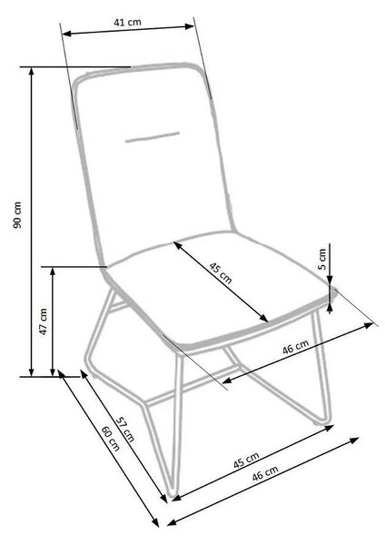 Scaun tapitat K390, crem/gri inchis/roz auriu, stofa/piele ecologica/m