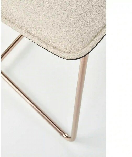 Scaun tapitat K390, crem/gri inchis/roz auriu, stofa/piele ecologica/m