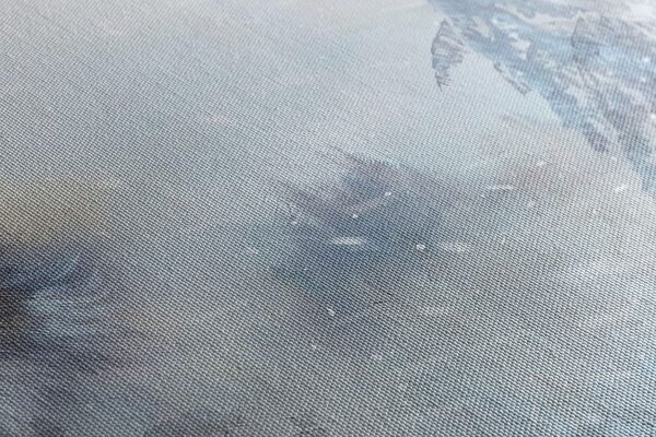 Tablou lup în natura iernii