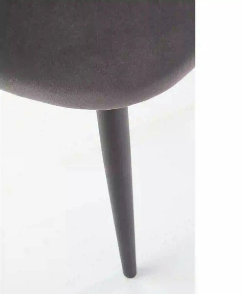 Scaun tapitat K384, gri/negru, stofa catifelata/metal, 54x57x84 cm