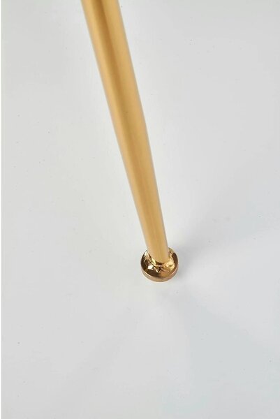 Scaun tapitat K381, gri/auriu, stofa catifelata/metal, 48x58x88 cm