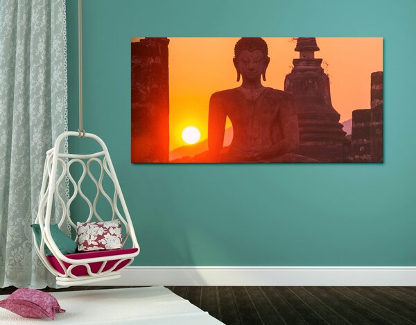 Tablou statuia lui Budha printre pietre