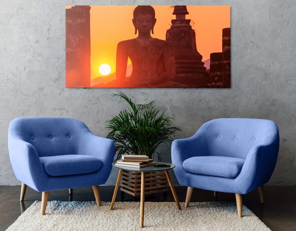 Tablou statuia lui Budha printre pietre