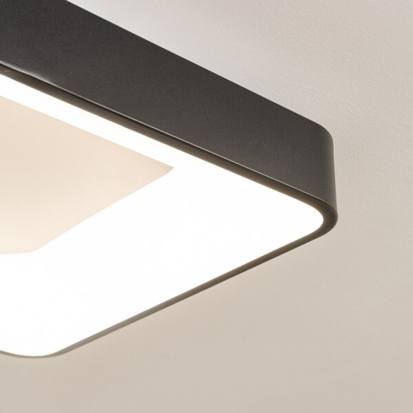 Brilagi - Plafonieră LED dimabilă FALCON II, 80 W, 230 V, 40 x 40 cm, neagră + telecomandă