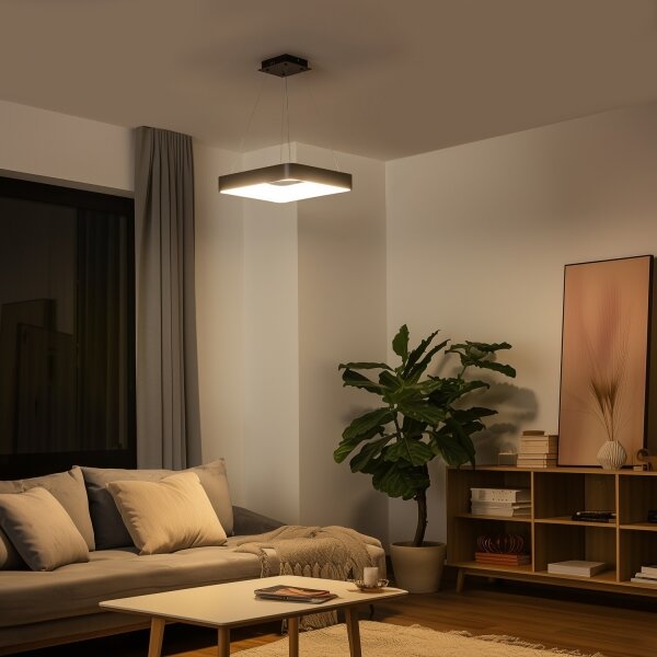 Brilagi - Lustră LED dimabilă suspendată pe cablu FALCON II LED/80W/230V 40x40 cm neagră + telecomandă