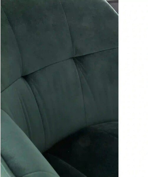 Scaun tapitat K377, verde inchis/negru, stofa catifelata/metal, 60x62x