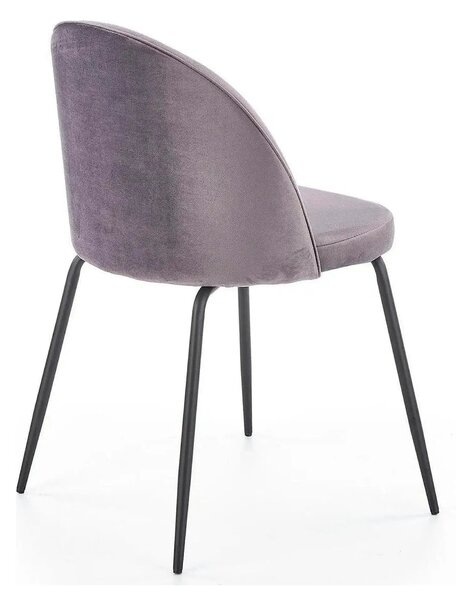 Scaun K314 gri inchis/negru, stofa catifelata/metal, 49x50x80 cm