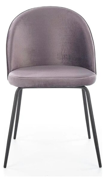Scaun K314 gri inchis/negru, stofa catifelata/metal, 49x50x80 cm