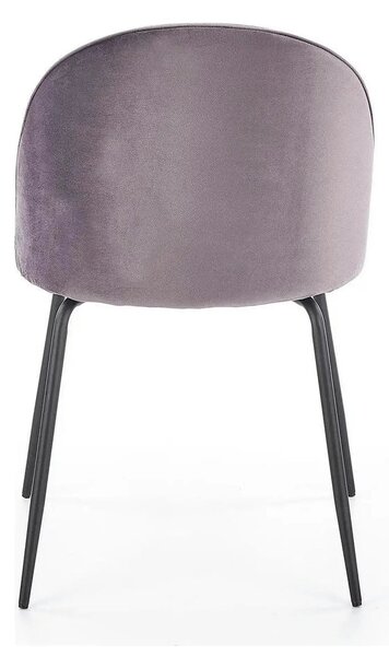 Scaun K314 gri inchis/negru, stofa catifelata/metal, 49x50x80 cm