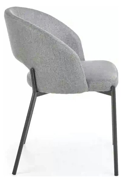 Scaun tapitat stofa clasica K373, gri/negru, 51x57x77 cm