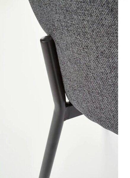 Scaun tapitat stofa clasica K373, gri/negru, 51x57x77 cm