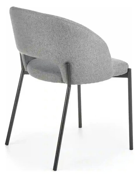 Scaun tapitat stofa clasica K373, gri/negru, 51x57x77 cm