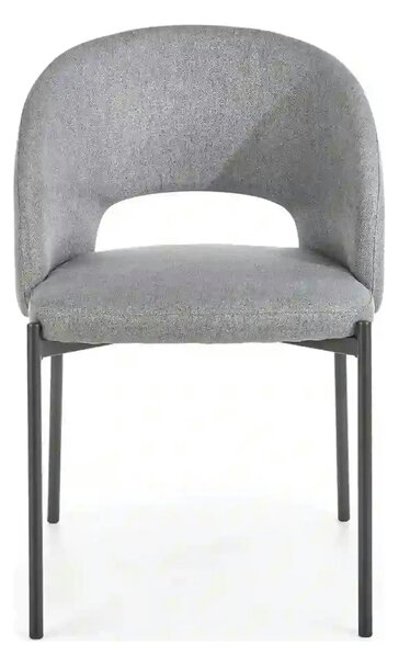 Scaun tapitat stofa clasica K373, gri/negru, 51x57x77 cm