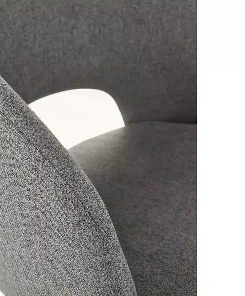 Scaun tapitat stofa clasica K373, gri/negru, 51x57x77 cm