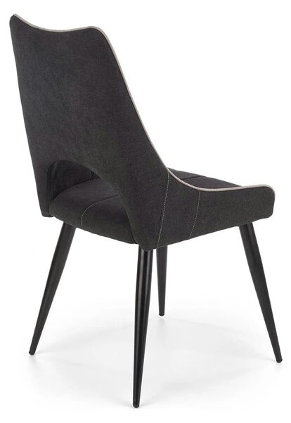 Scaun K369, gri inchis/negru, stofa clasica/otel, 48x58x92 cm