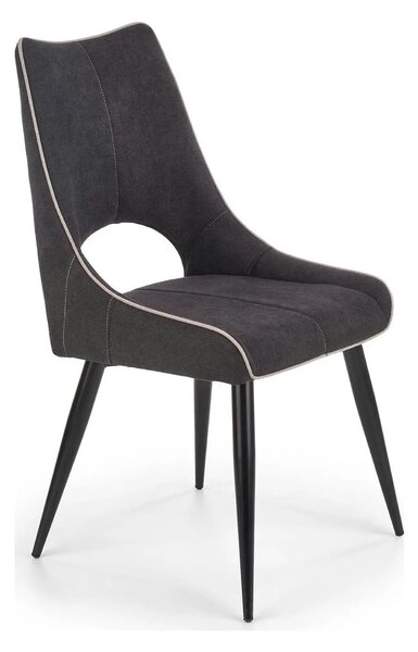 Scaun K369, gri inchis/negru, stofa clasica/otel, 48x58x92 cm