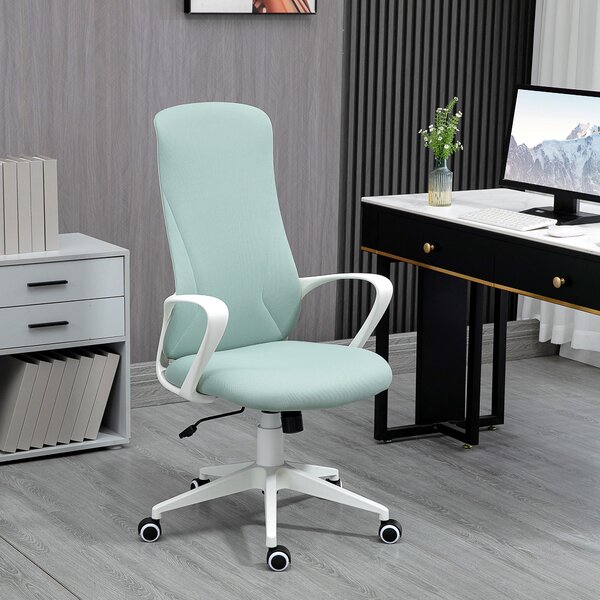 Vinsetto Scaun de birou ergonomic, cu înălțime ajustabilă și balans, 62x56x110-119,5 cm, verde | Aosom Romania