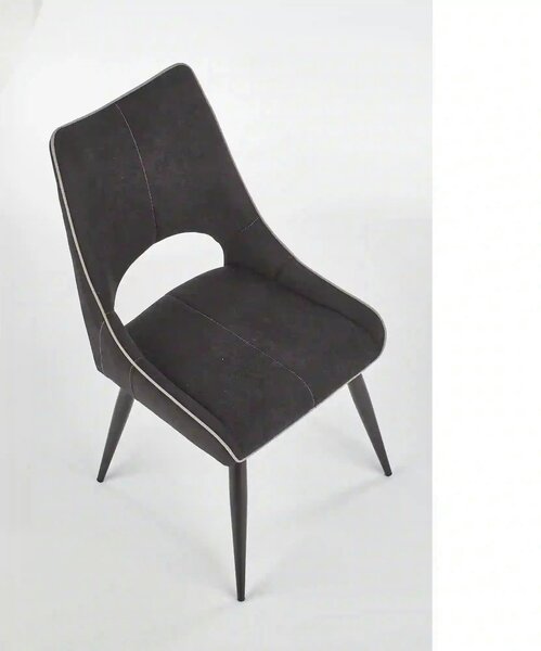 Scaun K369, gri inchis/negru, stofa clasica/otel, 48x58x92 cm