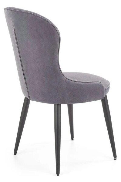 Scaun gri inchis K366, stofa catifelata/metal, 52x58x92 cm