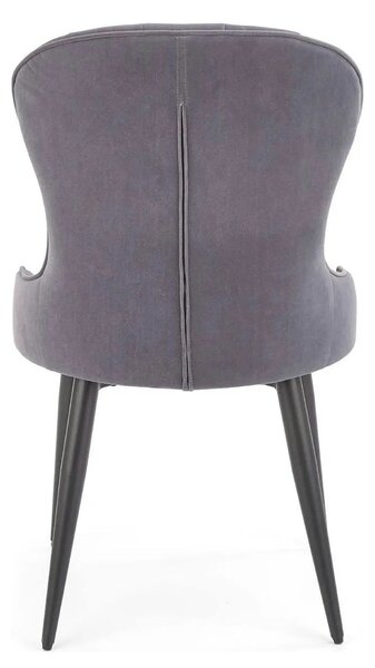 Scaun gri inchis K366, stofa catifelata/metal, 52x58x92 cm