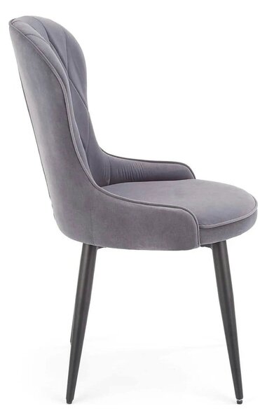 Scaun gri inchis K366, stofa catifelata/metal, 52x58x92 cm