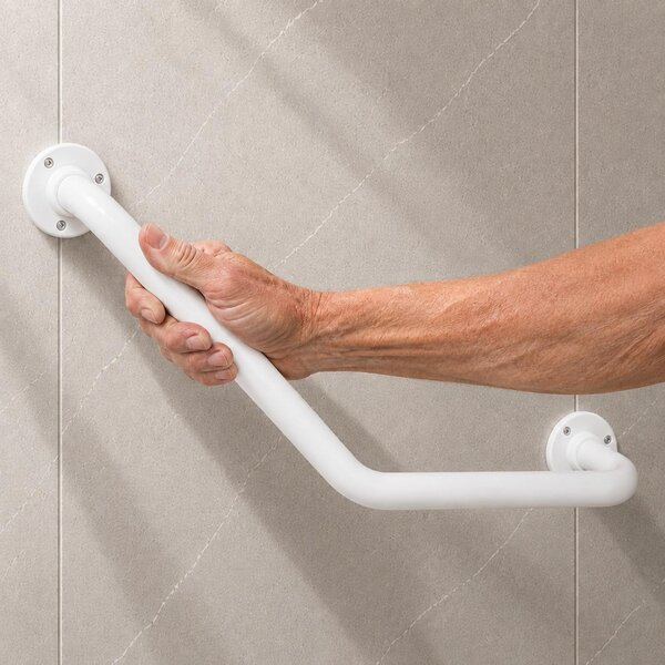 Erga Foxi, bară de sprijin pentru baie colț pentru seniori 54 cm, alb mat, ERG-YKA-P.FOXI-WHT