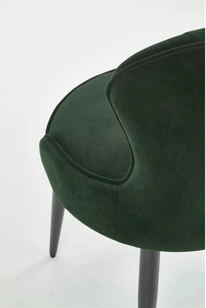 Scaun K366, verde inchis/negru, stofa catifelata/metal, 52x58x92 cm