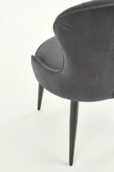 Scaun gri inchis K366, stofa catifelata/metal, 52x58x92 cm