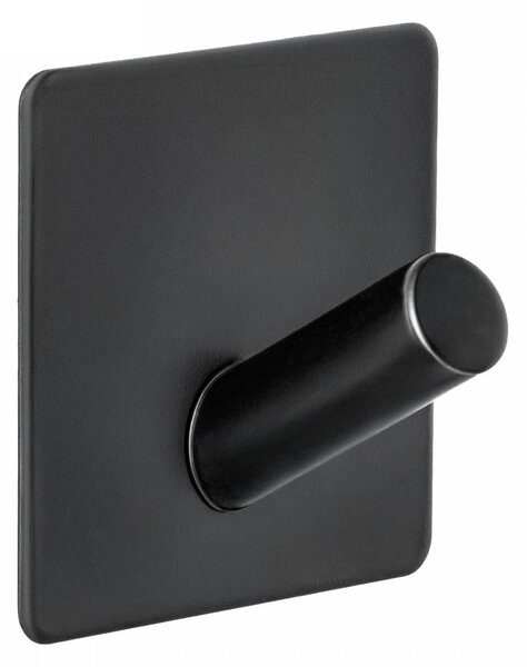 Erga Midi, cârlige autoadezive pentru prosoape fără găurire, 4 buc, 4,5×4,5 cm, negru mat, ERG-YKA-CH.MIDI4-BLK