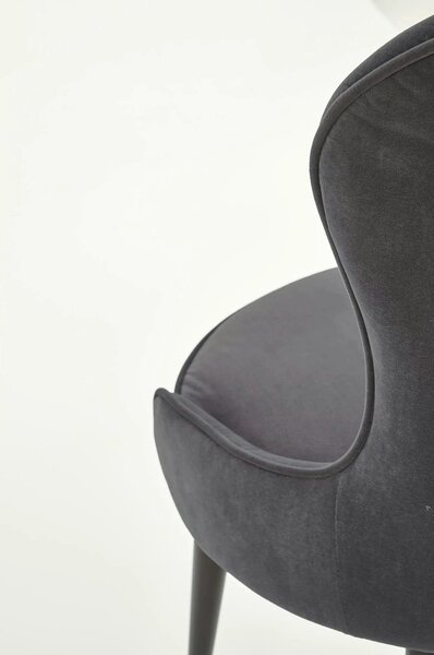 Scaun gri inchis K366, stofa catifelata/metal, 52x58x92 cm