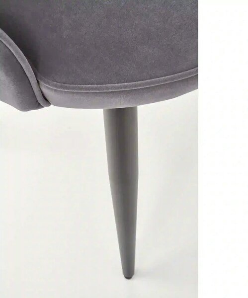 Scaun gri inchis K366, stofa catifelata/metal, 52x58x92 cm