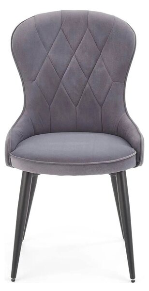 Scaun gri inchis K366, stofa catifelata/metal, 52x58x92 cm