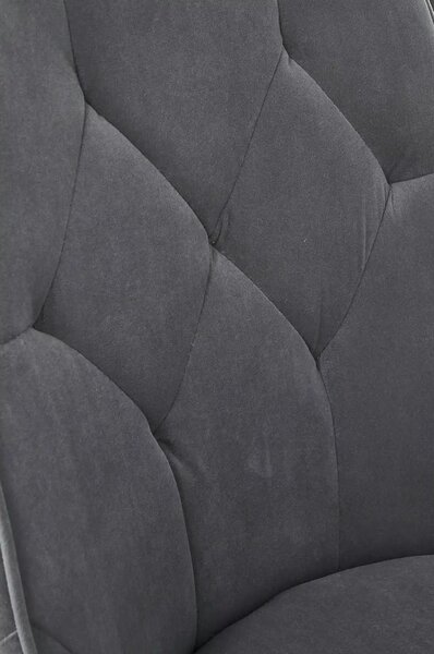 Scaun K365, gri/negru, stofa catifelata/metal, 52x57x90 cm