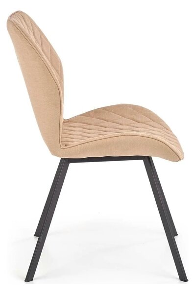 Scaun K360 bej/negru, stofa clasica/metal, 51x64x90 cm