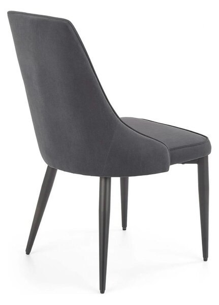 Scaun K365, gri/negru, stofa catifelata/metal, 52x57x90 cm