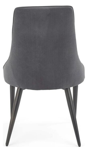 Scaun K365, gri/negru, stofa catifelata/metal, 52x57x90 cm