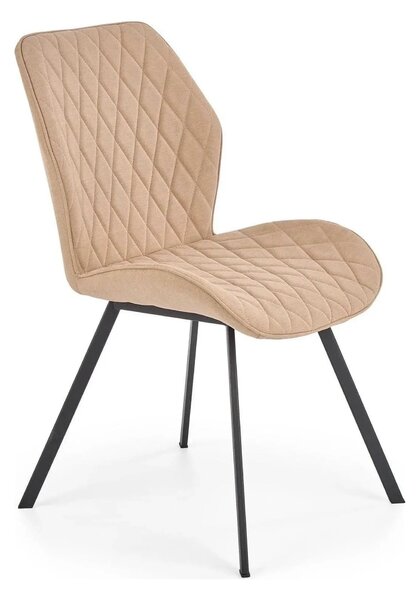 Scaun K360 bej/negru, stofa clasica/metal, 51x64x90 cm