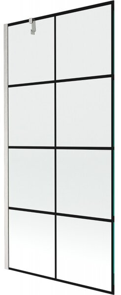 Mexen Next, paravan de baie cu 1 aripă 90 x 150 cm, sticlă transparentă de 6 mm - model negru, oțel, 895-090-000-00-77-97