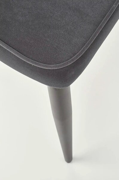 Scaun K365, gri/negru, stofa catifelata/metal, 52x57x90 cm