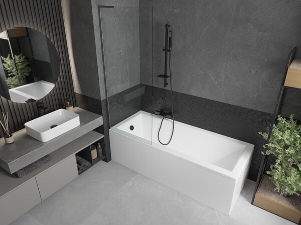 Mexen Next, paravan de baie 1 aripă 70 x 150 cm, aripă fixă, sticlă transparentă de 6 mm, profil grafit lustruit, 895-070-000-03-00-66